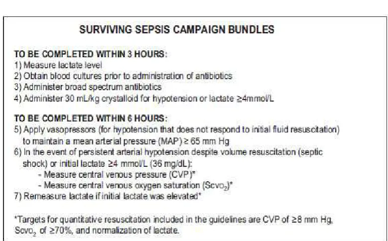 Tabel 2.5 Surviving Sepsis Campaign(Dellinger RP, 2008) 