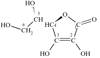 Gambar 1 . Rumus struktur L-asam askorbat  
