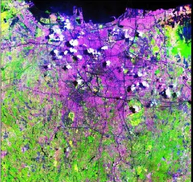 Gambar 3 Citra Landsat ETM+ tahun 2000 area DKI Jakarta 