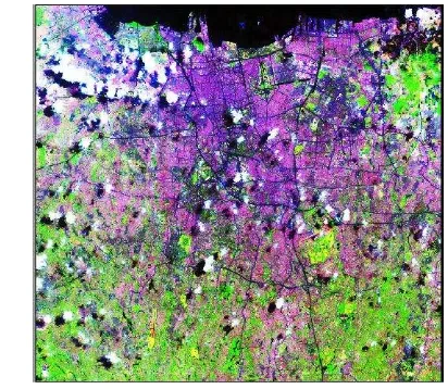 Gambar 4 Citra Landsat ETM+ tahun 2004 area DKI Jakarta 