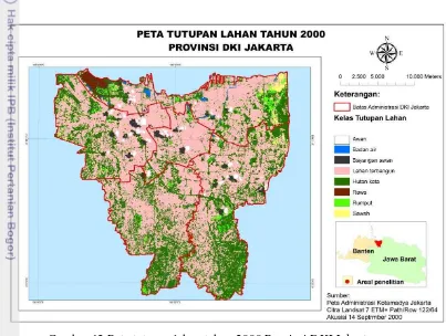 Gambar 12 Peta tutupan lahan tahun 2000 Provinsi DKI Jakarta 