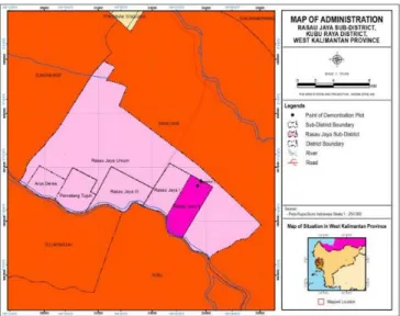 Gambar 1. Peta lokasi penelitian (Sanudin et al., 2020).  Figure 1. Map of research location (Sanudin et al., 2020)