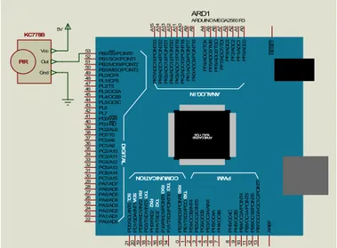 Gambar 3.4 Rangkaian Sensor Gerak (PIR) pada arduino 