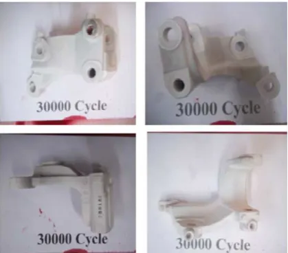 Gambar 14 Set-up pembebanan uji dinamik komponen bracket torque rod. 