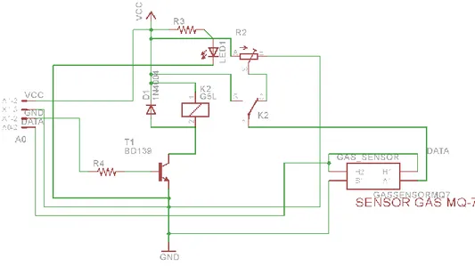 Gambar 3. 5 Skema Rangkaian Switching Tegangan Sensor Gas MQ 7 
