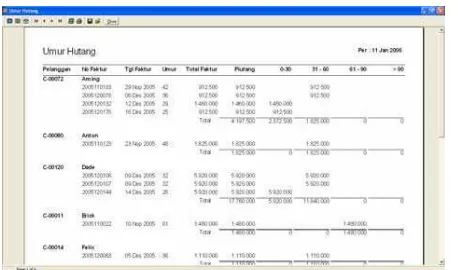 Gambar 23. Tampilan Preview Laporan Umur Hutang 