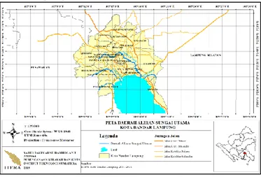 Gambar 2. Peta Daerah Aliran Sungai Utama  Kota Bandar Lampung 