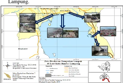 Gambar 6. Peta Pesebaran Tumpukan Sampah  di Laut Kota Bandar Lampung