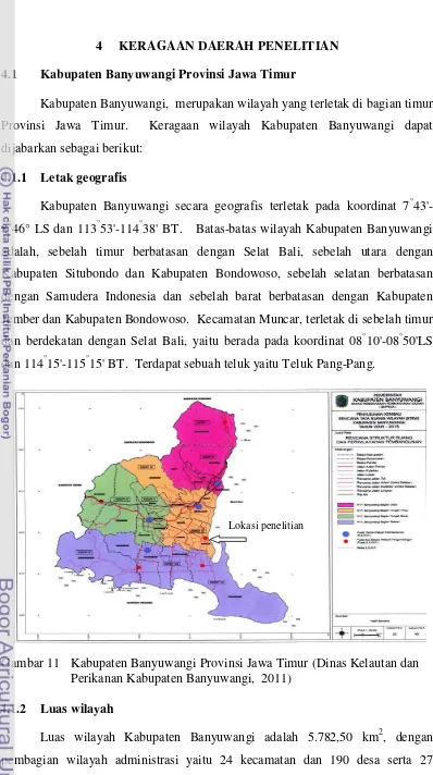 Gambar 11   Kabupaten Banyuwangi Provinsi Jawa Timur (Dinas Kelautan dan 