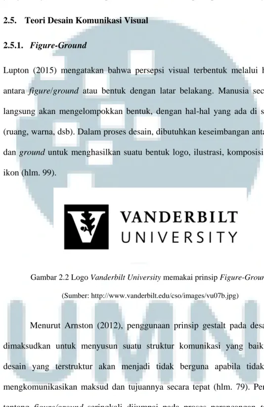 Gambar 2.2 Logo Vanderbilt University memakai prinsip Figure-Ground  (Sumber: http://www.vanderbilt.edu/cso/images/vu07b.jpg) 
