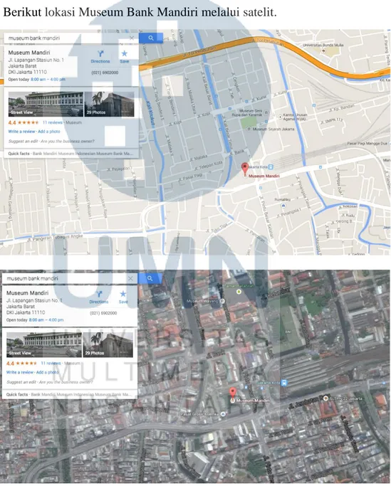 Gambar 3.1. Peta Lokasi Museum Bank Mandiri via Google Maps