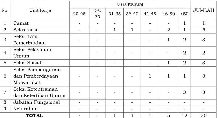 Tabel 2.1 Jumlah Pegawai Menurut Kelompok Umur 