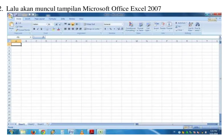 Gambar 4.2 Tampilan Microsoft Office Excel 2007 