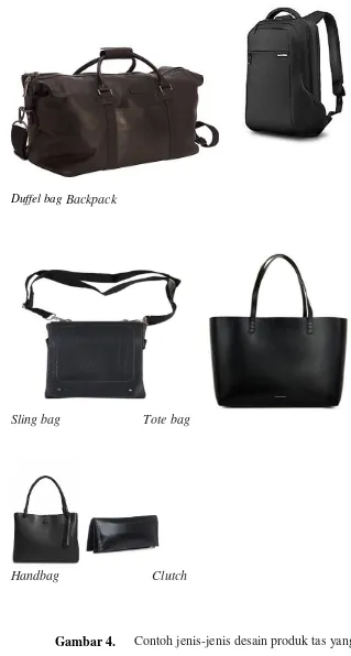 Gambar 4. Contoh jenis-jenis desain produk tas yang ditawarkan 
