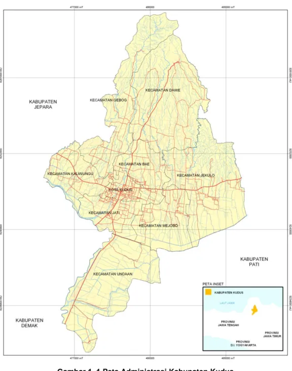 Gambar 1. 1 Peta Administrasi Kabupaten Kudus 