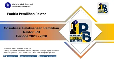 Panitia Pemilihan Rektor Sosialisasi Pelaksanaan Pemilihan Rektor IPB ...