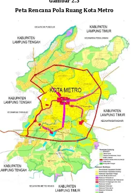 Gambar 2.3 Peta Rencana Pola Ruang Kota Metro 