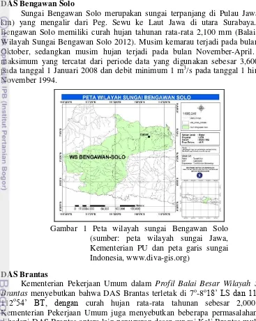 Gambar 1 Peta wilayah sungai Bengawan Solo 