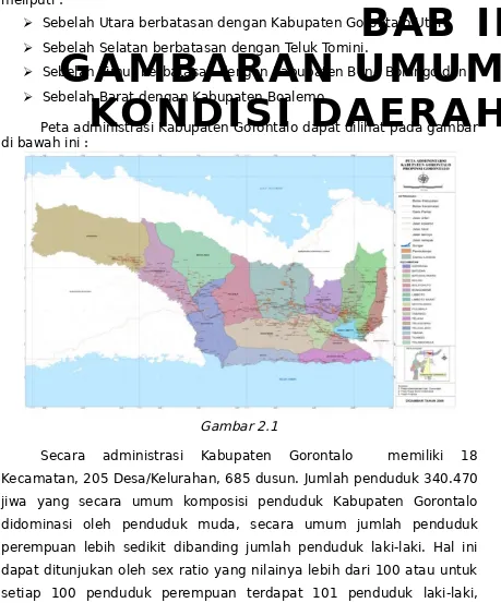 Gambar 2.1Secara  administrasi  Kabupaten  Gorontalo  