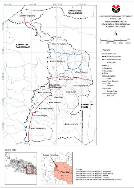Gambar 3.1 Peta administratif Kecamatan Panumbangan 