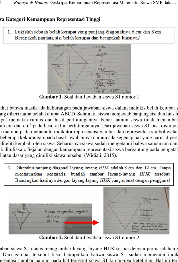 Gambar 1. Soal dan Jawaban siswa S1 nomor 1 