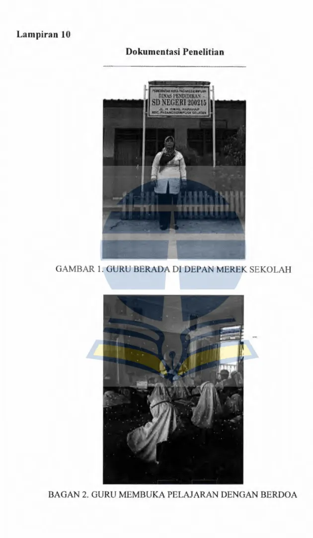 GAMBAR  I .  GURU BERADA DI DEPAN MEREK  SEKOLAH 