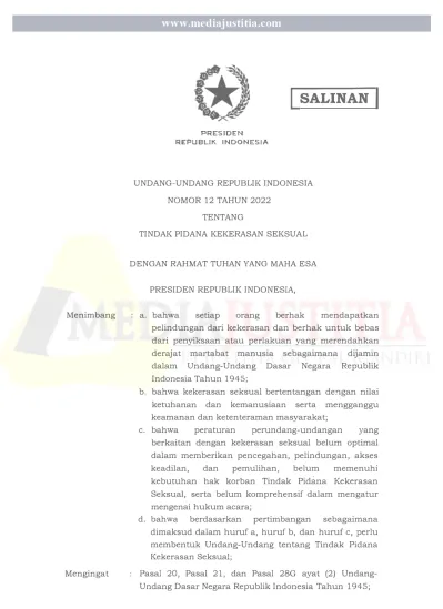 PRESJDEN REPUBLIK INDONESIA UNDANG-UNDANG REPUBLIK INDONESIA NOMOR 12 ...