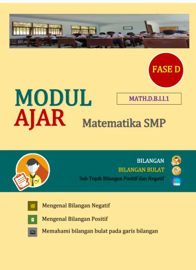 MODUL. AJAR Matematika SMP FASE D MATH.D.B.I.I.1 BILANGAN BILANGAN ...