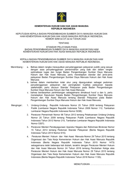 Kementerian Hukum Dan Hak Asasi Manusia Republik Indonesia