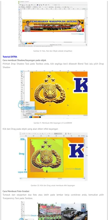 Gambar 9. Membuat efek bayangan di CorelDRAW