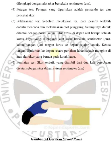 Gambar 3.4 Gerakan Sit and Reach 
