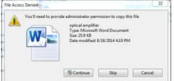 Gambar 22. File tidak dapat di- copy ke external hard disk 