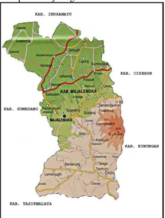 Gambar 1. Peta Kabupaten Majalengka  (Sumber : https://majalengkakab.go.id ) 