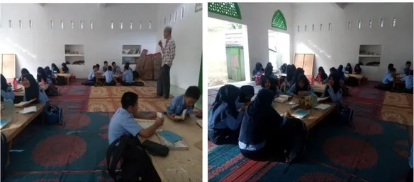 Gambar 7 Guru PAI membuka pembelajaran    Gambar 8 Para Siswa Membaca Al-Qur’an 