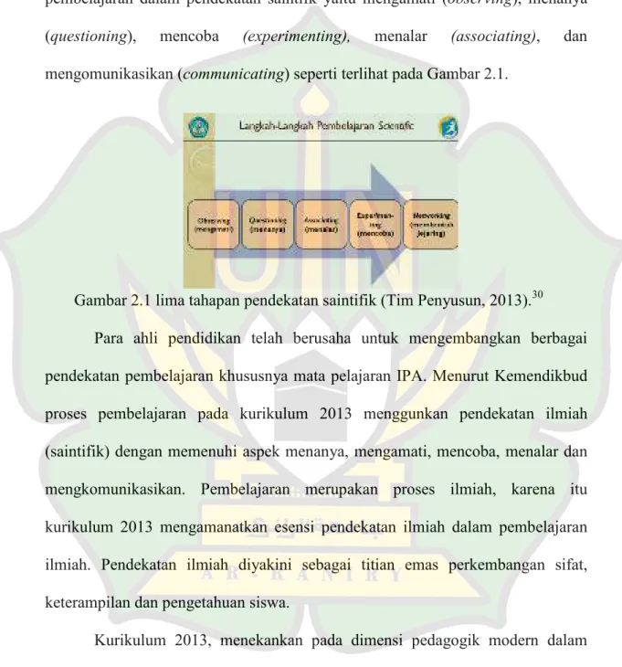 Gambar 2.1 lima tahapan pendekatan saintifik (Tim Penyusun, 2013). 30