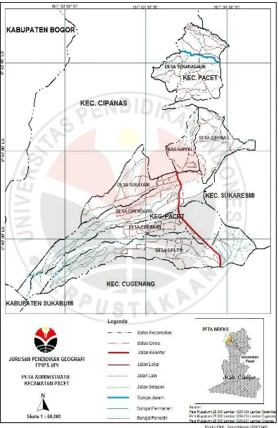 Gambar 3.1 Peta Administratif Kecamatan Pacet 