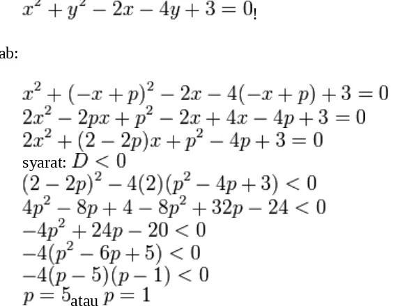 Gambar dengan garis bilangan untuk pertidaksamaan diatas, maka akan didapatkan nilai p:atau 