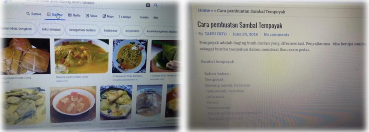 Gambar 3. Contoh Literasi Digital Teks Prosedur Masakan Serawai 