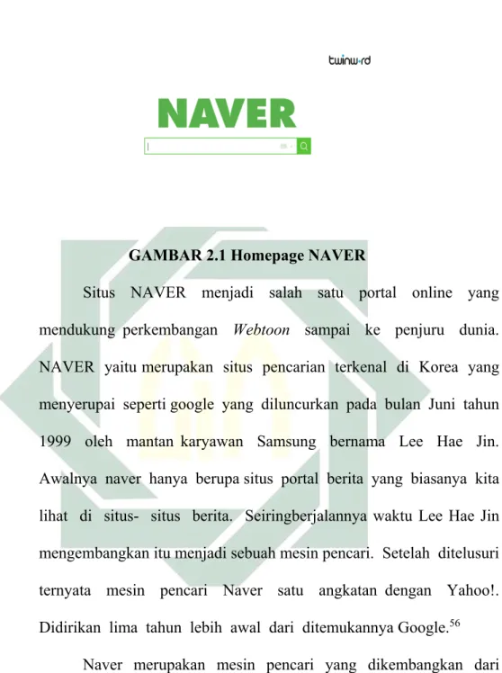 GAMBAR 2.1 Homepage NAVER 