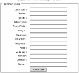 Gambar 9. Desain Input Buku
