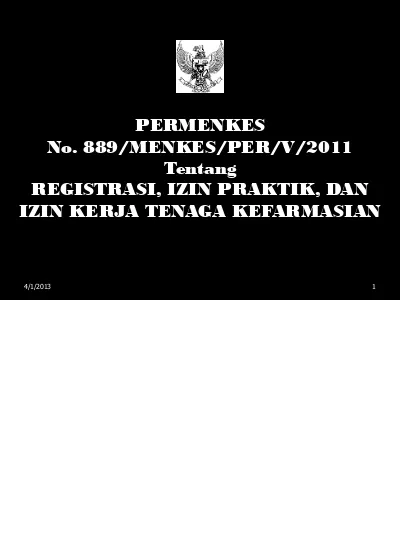 PERMENKES No. 889/MENKES/PER/V/2011 Tentang REGISTRASI, IZIN PRAKTIK ...