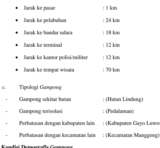 Tabel 4.1 : Jumlah Penduduk Menurut Dusun