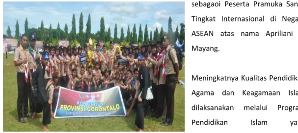 Gambar 5. Peserta Kontingen Pramuka Santri Nusantara Prov. Gorontalo  