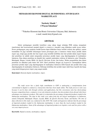 SIMPULAN DAN SARAN - E-Jurnal EP Unud, 9 [2] : ISSN MEMAHAMI EKONOMI ...