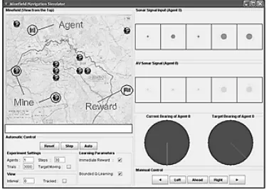 Figure 5. Screenshot of the minefield simulator 