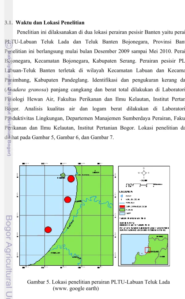 Gambar 5. Lokasi penelitian perairan PLTU-Labuan Teluk Lada                                     (www