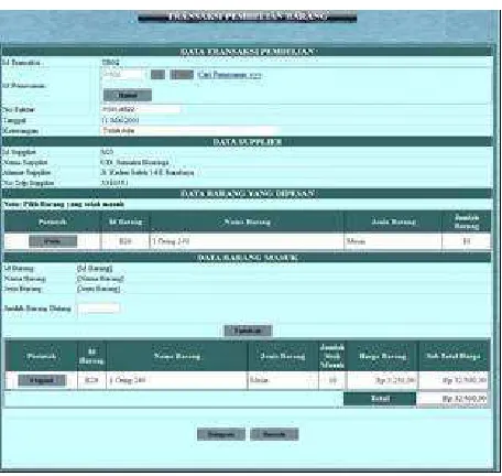 Gambar 4.84 Form Transaksi Pembelian Barang.
