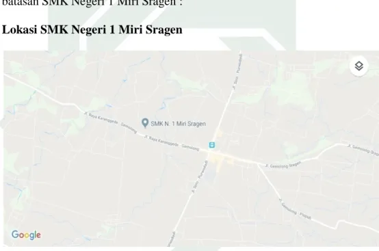 Gambar 3.1 Lokasi SMK Negeri 1 Miri Sragen 