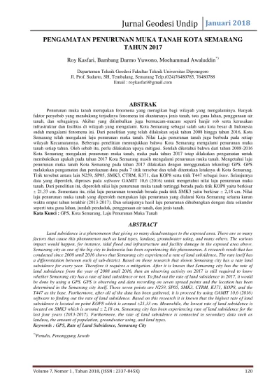 Jurnal Geodesi Undip Januari 2018