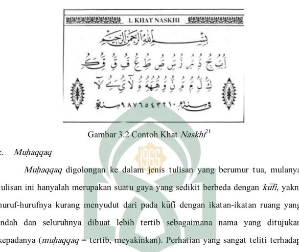 Gambar 3.2 Contoh Khat Naskhi 21